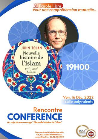 À la Grande Mosquée de Nantes Assalam, John Tolan, membre associé de l'IEA de Nantes, présente son ouvrage 